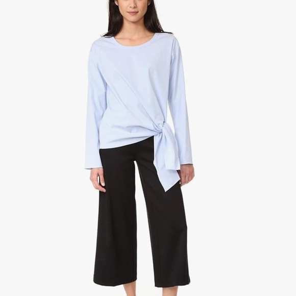 Theory Serah Stretch Cotton Side Tie Poplin Top Size Medium - Picture 2 of 13